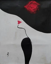 Oil Painting On Canvas Abstract Signed Canvas GRUAU Handmade Art