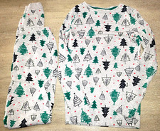 boys 11 years CHRISTMAS 2 PC PAJAMAS set gray blue green trees PRIMARK NICE 