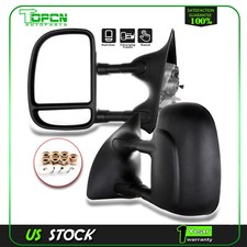 Pair Tow Mirrors For 99-16 Ford F250-f550 Truck Black Manual Side View Mirror Pair Tow Mirrors For 99-16 Ford F250-f550 Truck Black Manual Side View Mirror