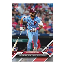 2024 Topps Now 557 Weston Wilson 1st Phillies RC To Hit Cycle -Free Shipping!