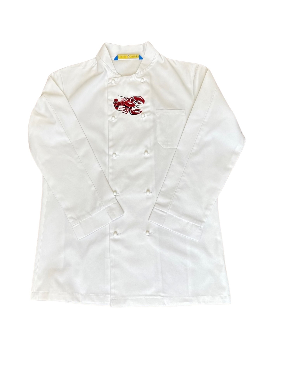 Chefs Jacket Embroidered Lobster Design Kitchen Cooks Uniform XS White