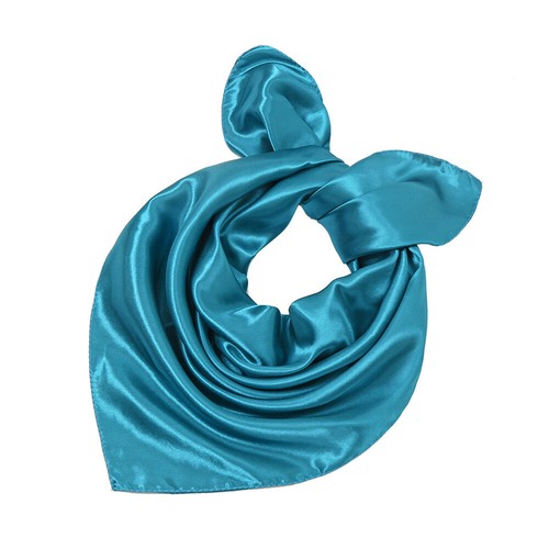 60*60cm Womens Candy Colors Solid Silk Satin Kerchief Small Square Neck Scarves - Bild 38 von 45