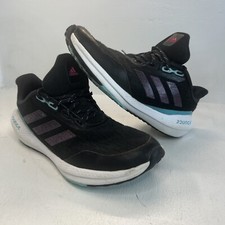  H01872 Adidas EQ21 Run J Core Black/Shock Pink/Pulse Aqua Grade-School Sz 3.5