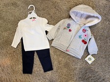NWT Little Me Girls Hoodie Set 3 pc set sz 12m