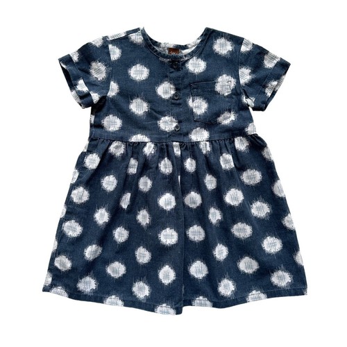 Tea Collection Linen Neko Polka Dot Play Dress Size 5