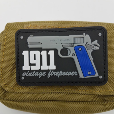 2Pcs 3D PVC 1911 Vintage Firepower Tactical Rubber Hook Patch