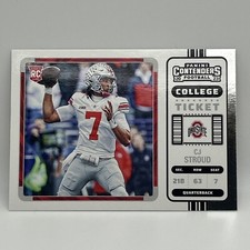 CJ STROUD 2023 Panini Chronicles Draft COLLEGE TICKET RC #3 OHIO STATE 