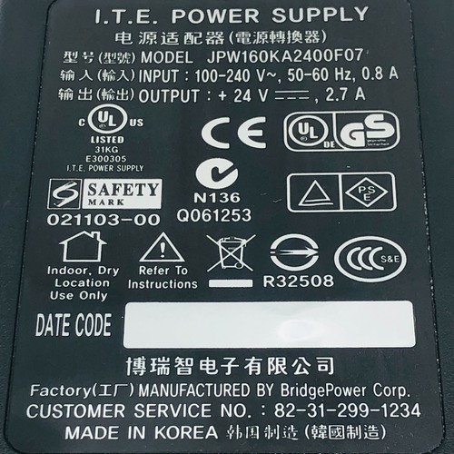 Original I.T.E 24V AC Adapter for Magicard Enduro 3E Enduro+ Card Printer - 第 2/7 張圖片