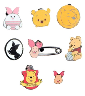 Piglet And Winnie The Pooh Themed 5 Pin Set Disney Parks Trading Pins Brand New