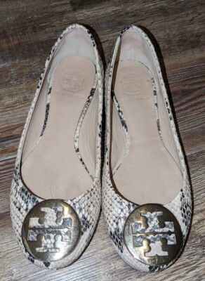 Tory Burch Chelsea womens snakeskin ballet flats size 5.5 | eBay