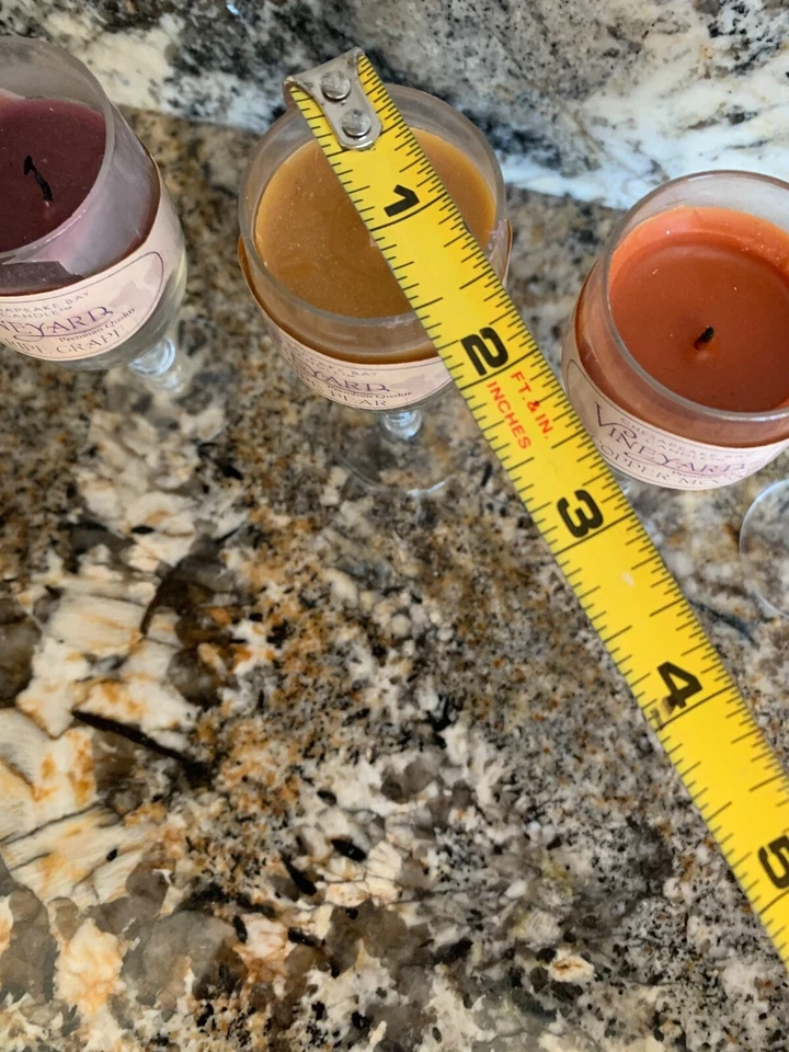 Juego de 4 velas de copa de vino en miniatura llenas de velas perfumadas Foto 3 de 4