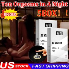 50PCS Small Size Ultra Thin Latex Condom for Men Sex Products Tight Condoms 45mm