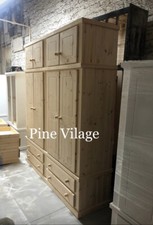 Bishopsgate Natural  Pine Quad Door Wardrobe With Topbox !- Nationwide Delivery