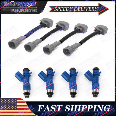 4Pcs Fuel Injectors 16450-RWC-A01 410cc For Honda Civic Acura RSX K20 K24