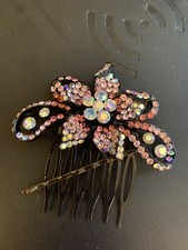 Crystal Rhinestone Hair Comb VINTAGE Wedding Prom Pageant Hair circa 1980's