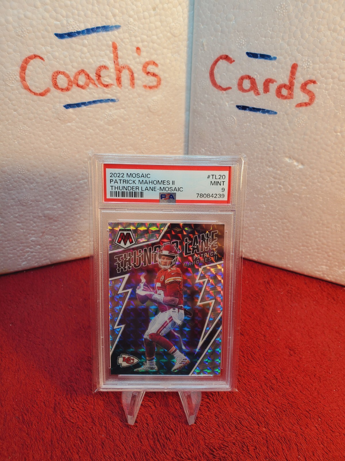 2022 Mosaic THUNDER LANE MOSAIC Patrick Mahomes PSA 9 Kansas City
