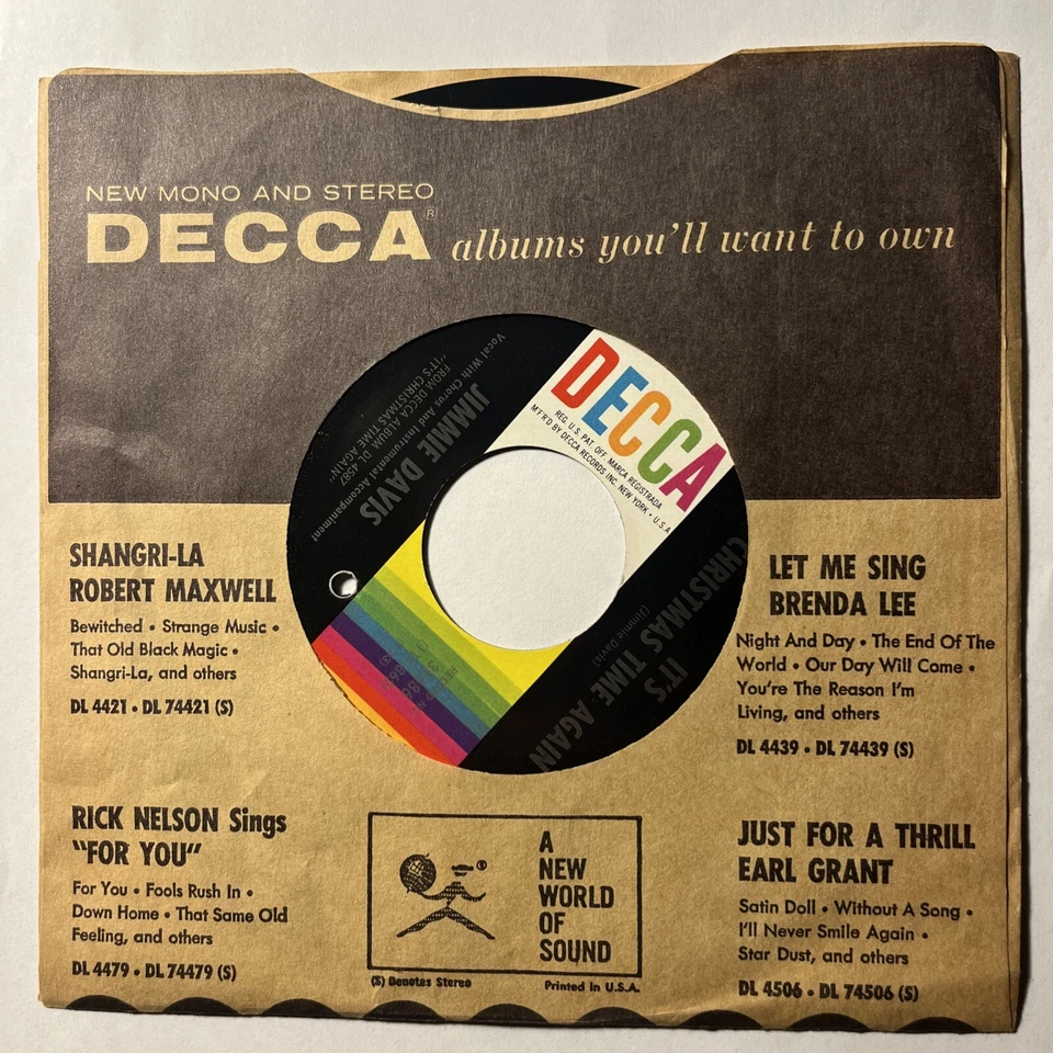 CHRISTMAS 45: Jimmie Davis – Go Tell It On The Mountain / It's Christmas Time 64 Foto 4 de 4