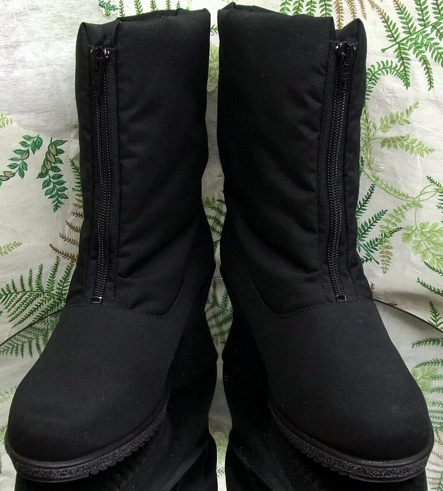 CALENTADORES DE DEDOS JENNIFER NEGRO IMPERMEABLE INVIERNO BOTAS DE NIEVE ZAPATOS EE. UU. MUJER TALLA 10 N Foto 2 de 4