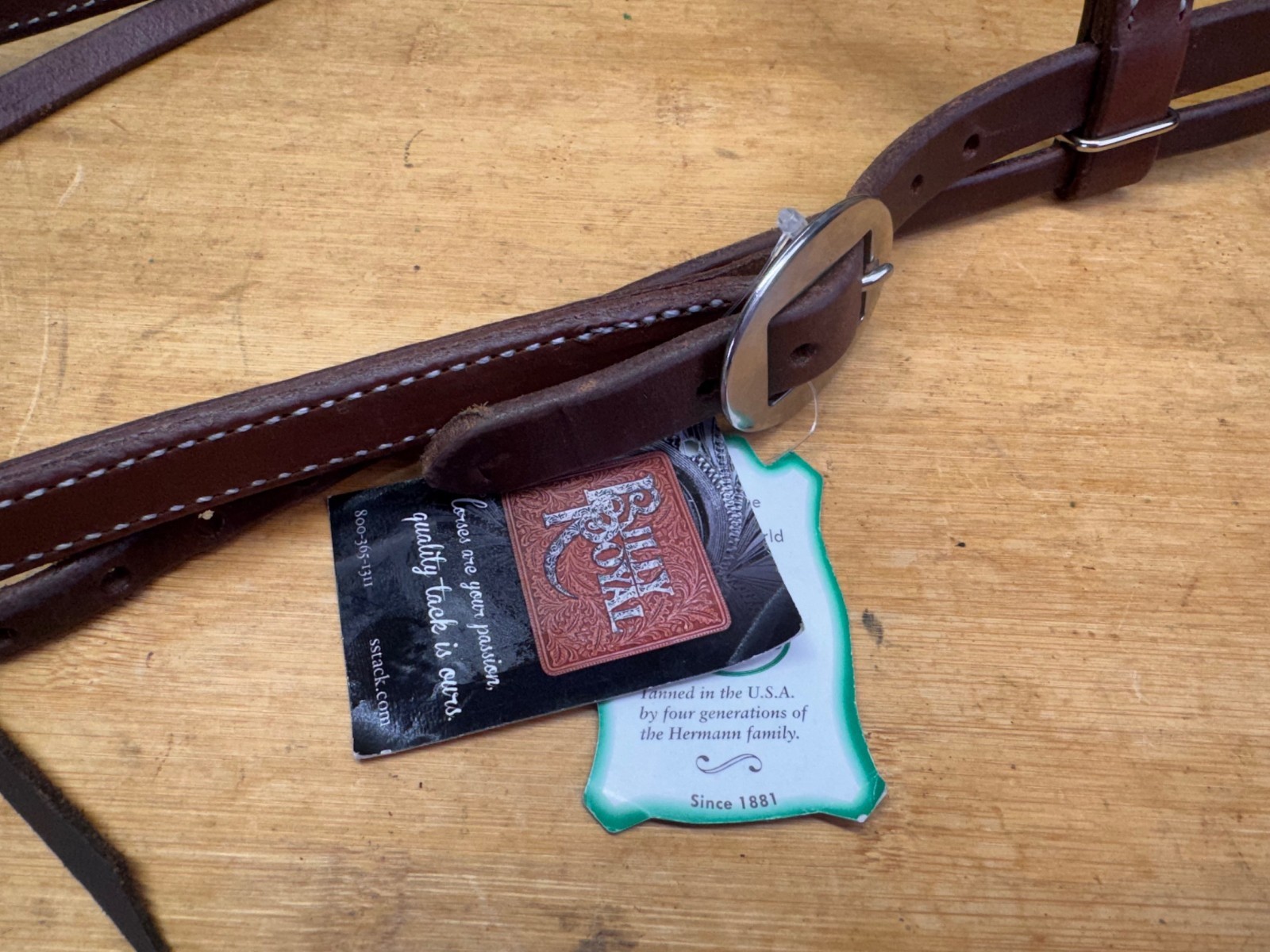 BILLY ROYAL Hot Oiled Hermann Oak Leather Browband Western Horse Headstall ~ NWT