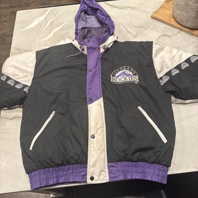 Vintage 90s Pro Player Colorado Rockies MLB Puffer Jacket Size L