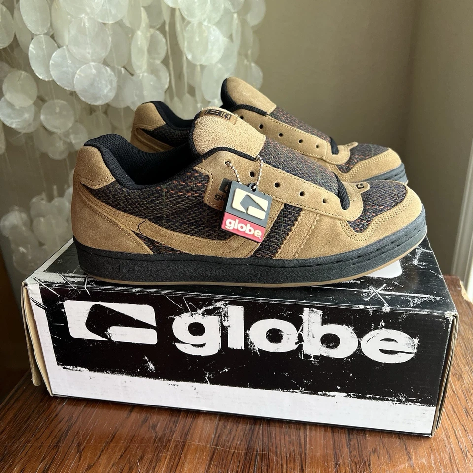 Zapatos De Colección Marca Globe Tostados/Tweed Para Hombre 9.5 (2004) Zapatos de Monopatín Nuevos con Etiquetas Nos Foto 2 de 4
