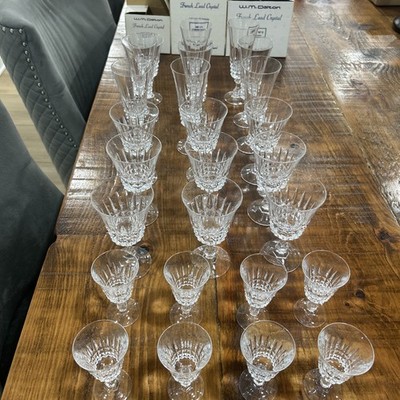 W. M. Dalton No. 2,3,4 Verite Pattern Lot 26 French 24% Lead Crystal Flawless