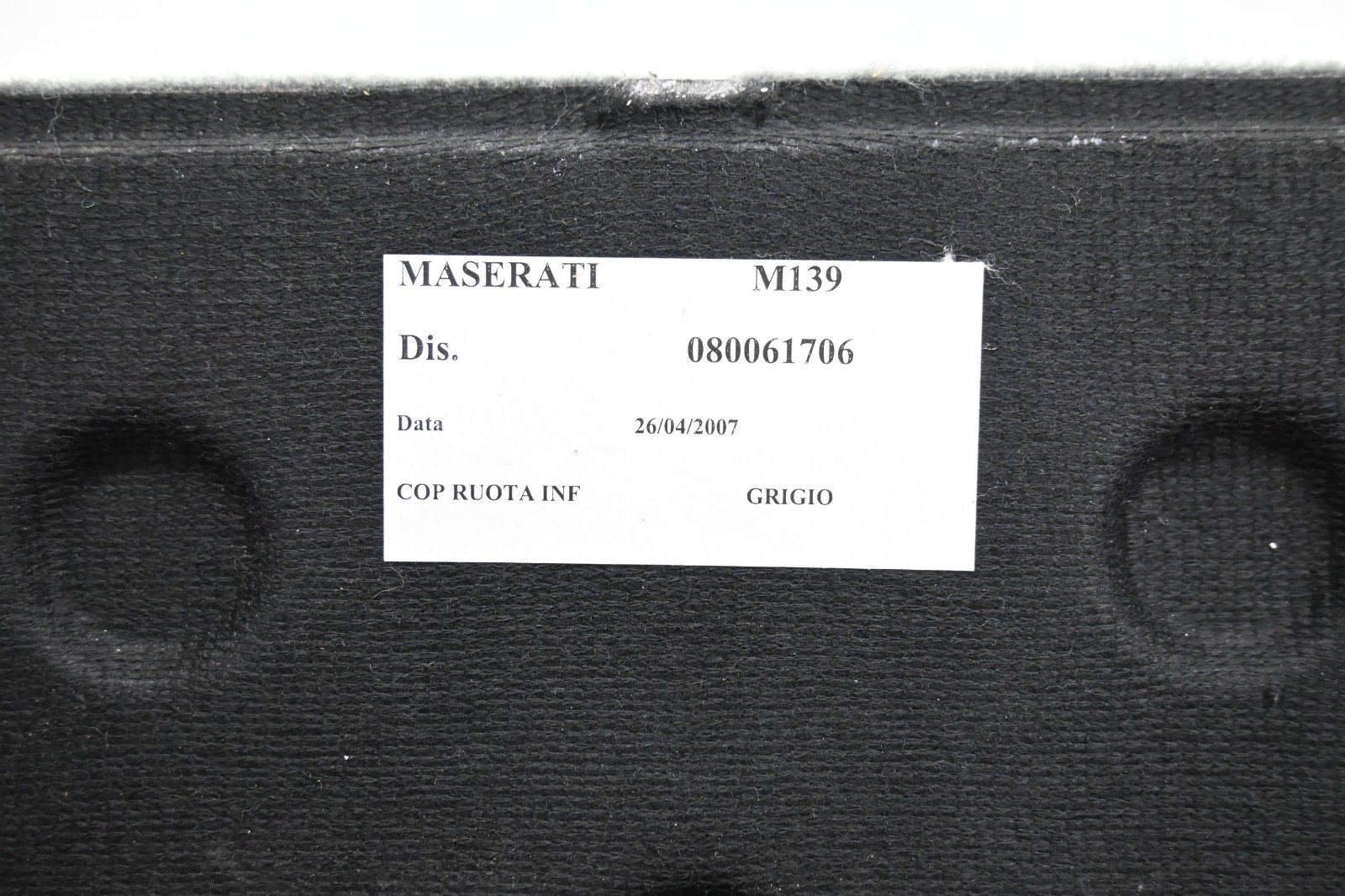 ⭐ 03-12 Maserati Quattroporte Rear Spare Tire Lower Trim Carpet Cover Unit Oem