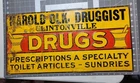 Vintage Original Drug Store Tin Sign Clintonville, WI Coshocton Ohio 23" X 12"