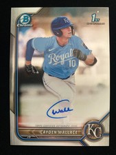 2022 Bowman Chrome Draft CAYDEN WALLACE 1st Rookie AUTO #CDA-CW Royals RC SP