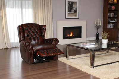 SOFORT LIEFERBAR Chesterfield Sessel Ohrensessel Stunning Recliner UVP*2790 rot