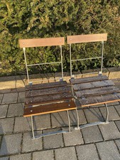 2x Biergartenstühle Gartenstuhl Klappstuhl Gastronomiequalität Metall Holz