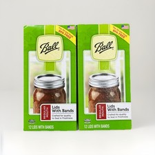 Lot of 2 Ball Regular Mouth Canning 12 Lids & Bands Sure Tight Bundle of 24 NEW