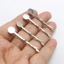 30 PCS Silver Bobby Pins - 46 mm Metal Hair Clips with Pads for DIY Styling