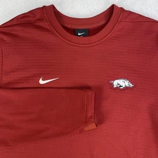 Arkansas Razorbacks Shirt Mens Medium Red NCAA Football Nike Long Sleeve