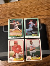 1981 Fleer and Donruss Tom Seaver and Johnny Bench (4) Card Lot.