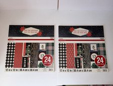 Recollections Home For Christmas Scrapbook Paper Pad Lot of 2 12x12, 24 Sheets