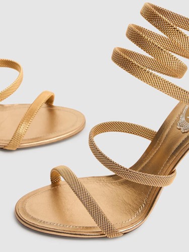 René Caovilla - 105mm Leather & metal sandals - Gold - Picture 4 of 5