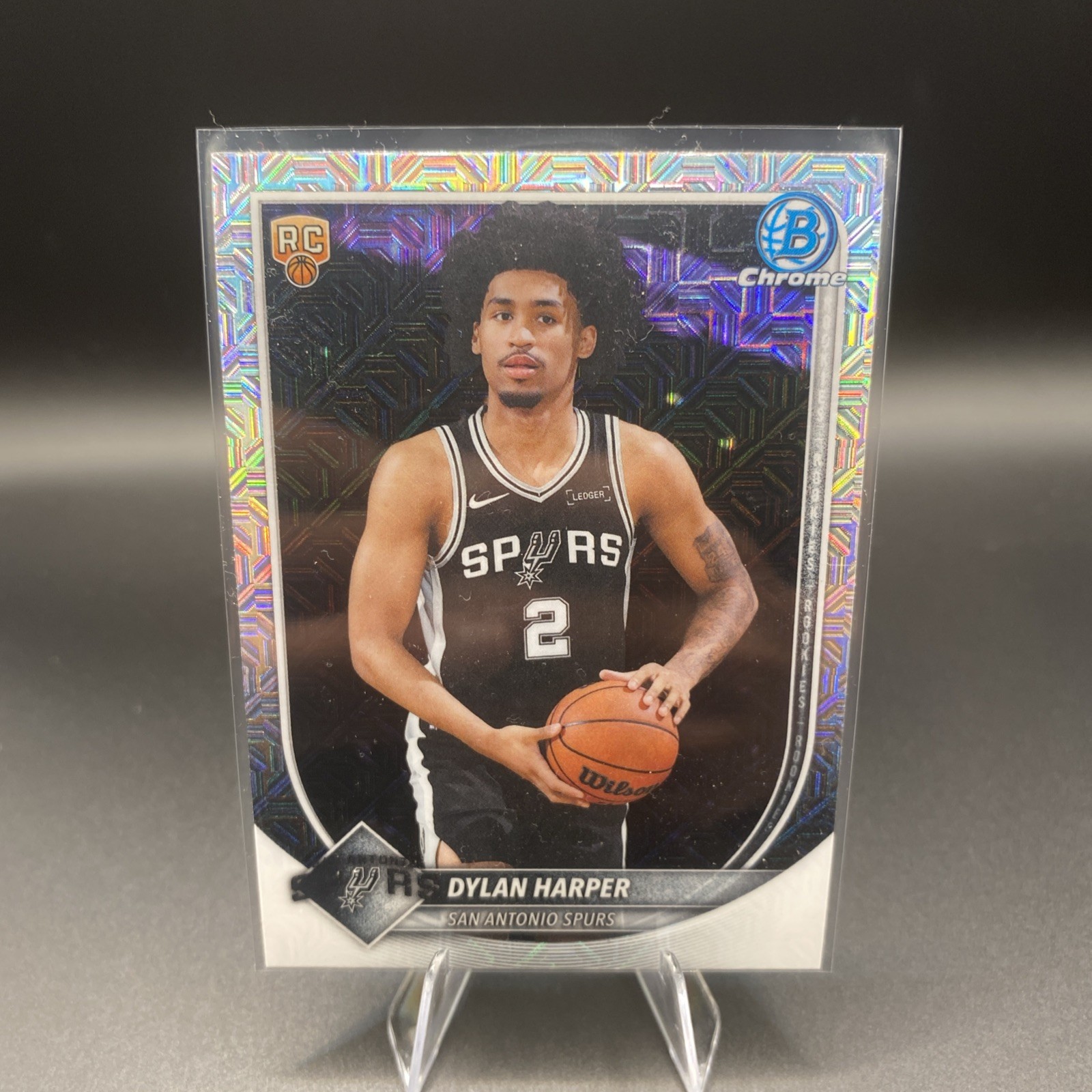 Dylan Harper 2025-26 Bowman Chrome RC MOJO Refractor Spurs Rookie #BCV-2🔥🔥