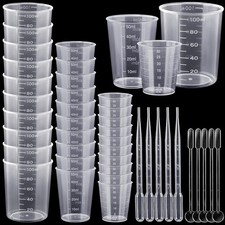 30 Pcs Reusable Plastic Measuring Cups, 30Ml/50Ml/100Ml Resin Mixing Cups, Epoxy