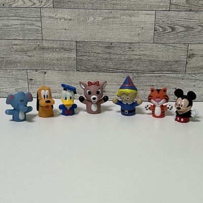 Finger Puppets Bath Toys Disney Mixed Lot of 7 Donald Duck Pluto Mickey Mouse