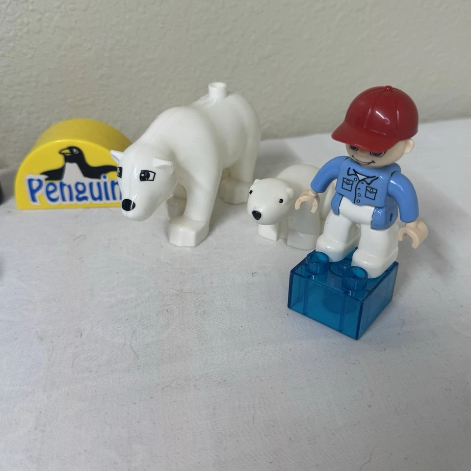 LEGO DUPLO POLAR BEARS ZOO SET#5633 3621 PENGUIN FISH ZOO KEEPER ICE 10 PC Parts - Image 3 of 4