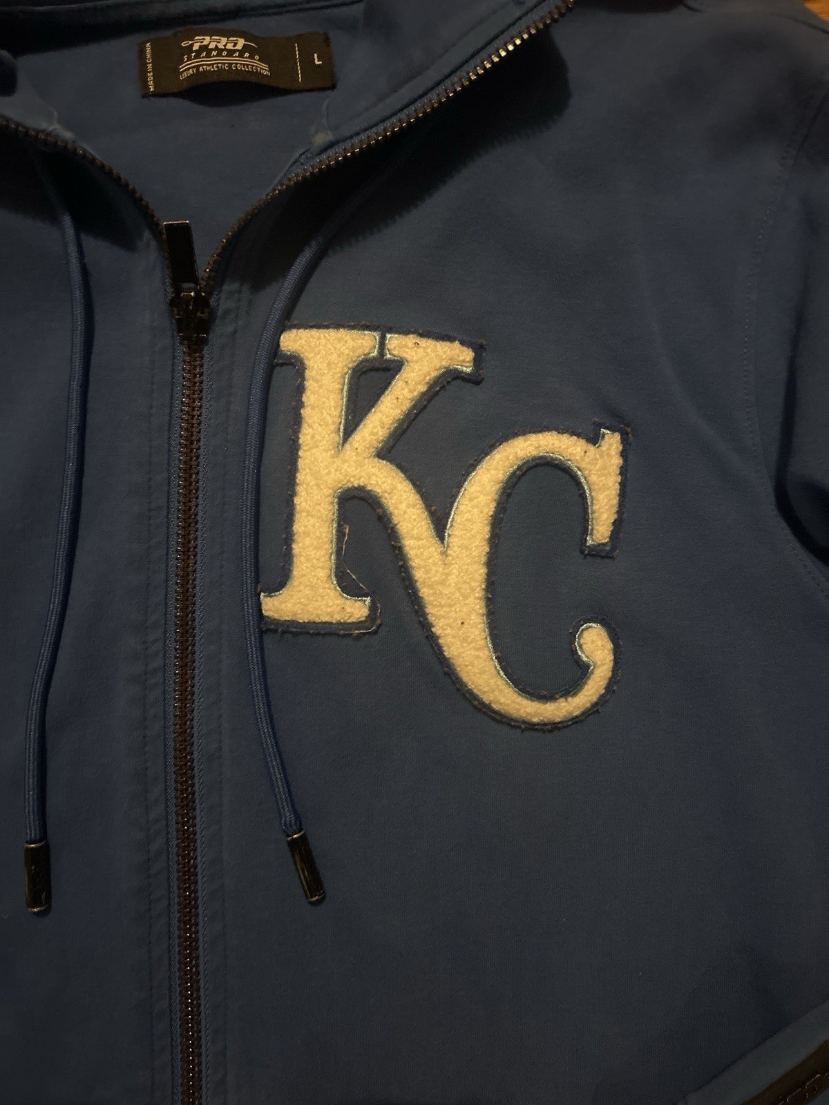 Kansas City Royals Pro Standard Full Zip Hoodie Chenille Patch Stitched Men’s L