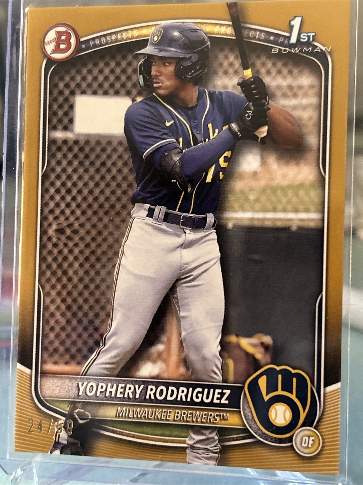 2025 Bowman Chrome Prospects Yophery Rodriguez #BCP-36 Paper Gold /50