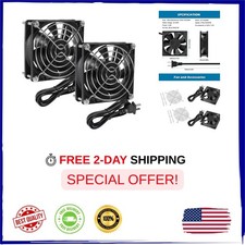 EC Brushless Cooling Fan 120mm Dual Ball Bearing 110V 220V AC Case Fan 2 Pack