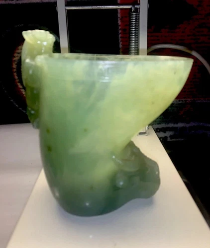 Beautiful Chinese Jade Dragon Rhython Ceremonial Wine Cup