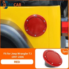Red Fuel Tank Gas Cap Door Cover Trim Red For Jeep Wrangler TJ 97-06 Accessories