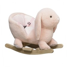 Toddler's Rocking Chair with Seat Belt, Plush Cushion, Sound Effects  Wooden