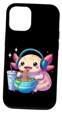 Anime Kawaii Axolotl Eating Ramen Noodles Kids Teen Girl Boy Case iPhone 15