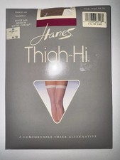 VINTAGE HANES THIGH HI HIGHS MEDIUM LITTLE COLOR SANDALFOOT STYLE 606 PANTY HOSE