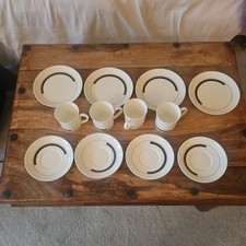  4 x Wedgwood Bone China PRELUDE by Susie Cooper Cup & Saucer Set+side plates